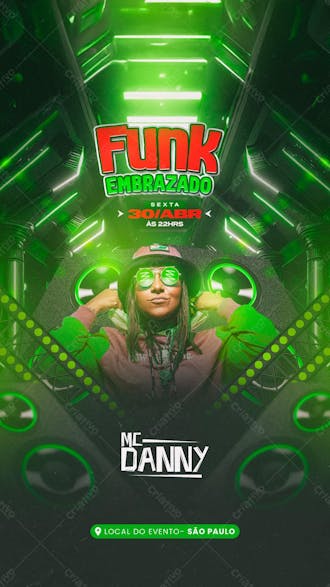 Flyer de funk embrazado story psd editável