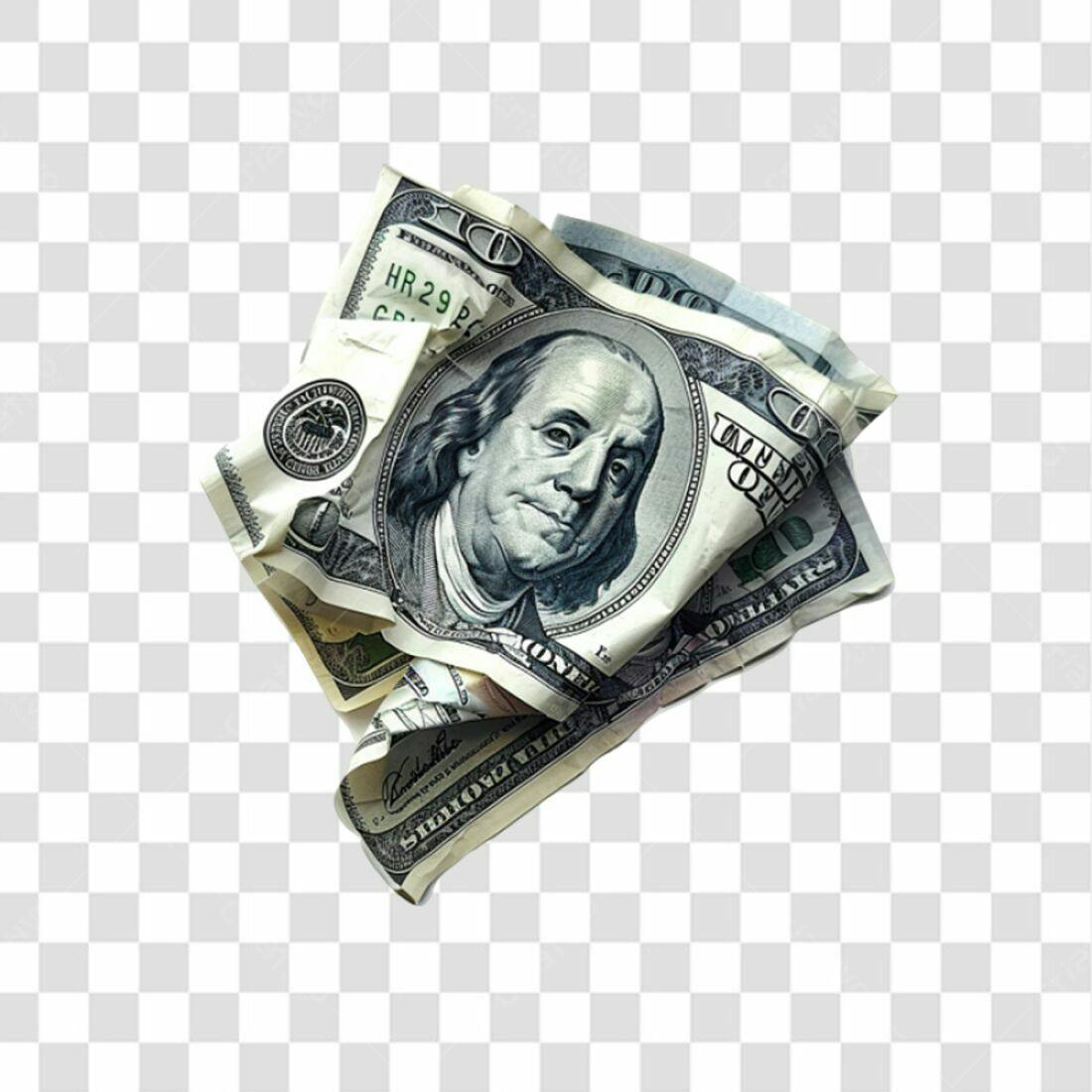 Imagem PNG de Dinheiro Amassado com fundo transparente