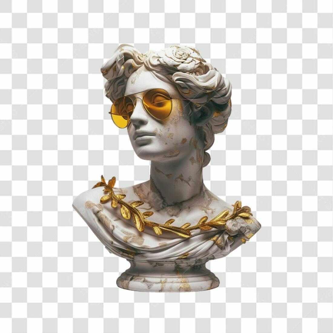 Icone Escultura Grega com Óculos PNG com fundo transparente