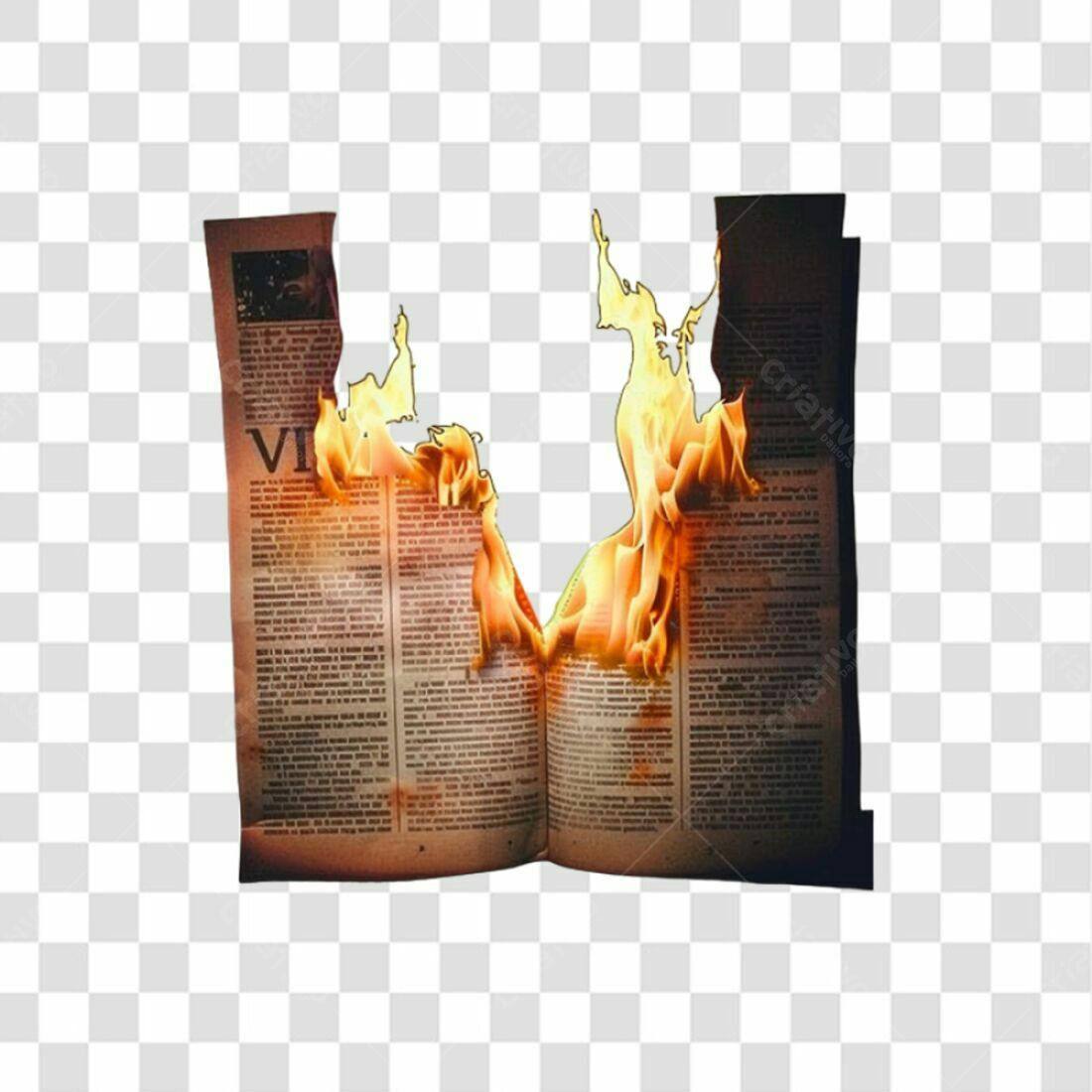 Imagem PNG com fundo transparente Livro em chamas