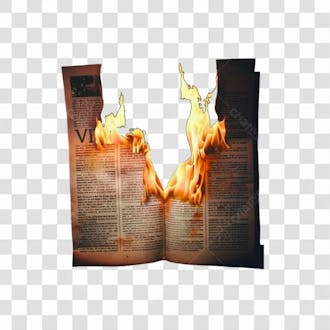 Jornal queimando png transparente