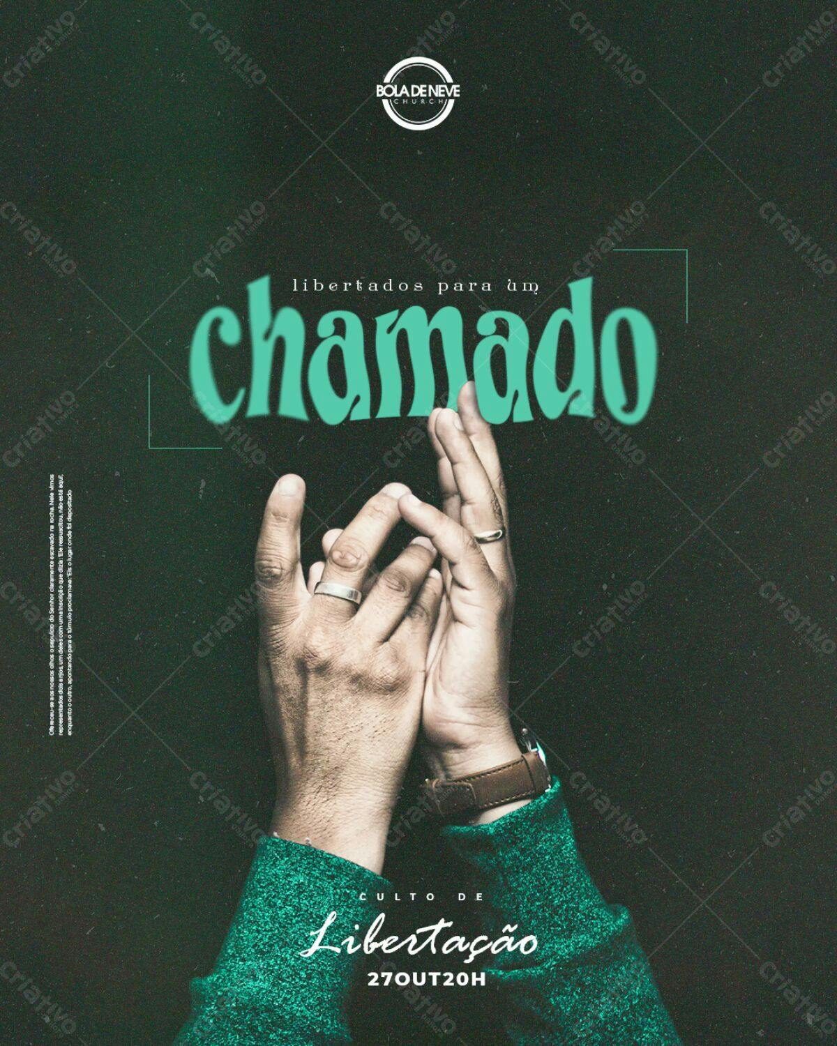 Flyer para Culto de Libertação PSD Editável