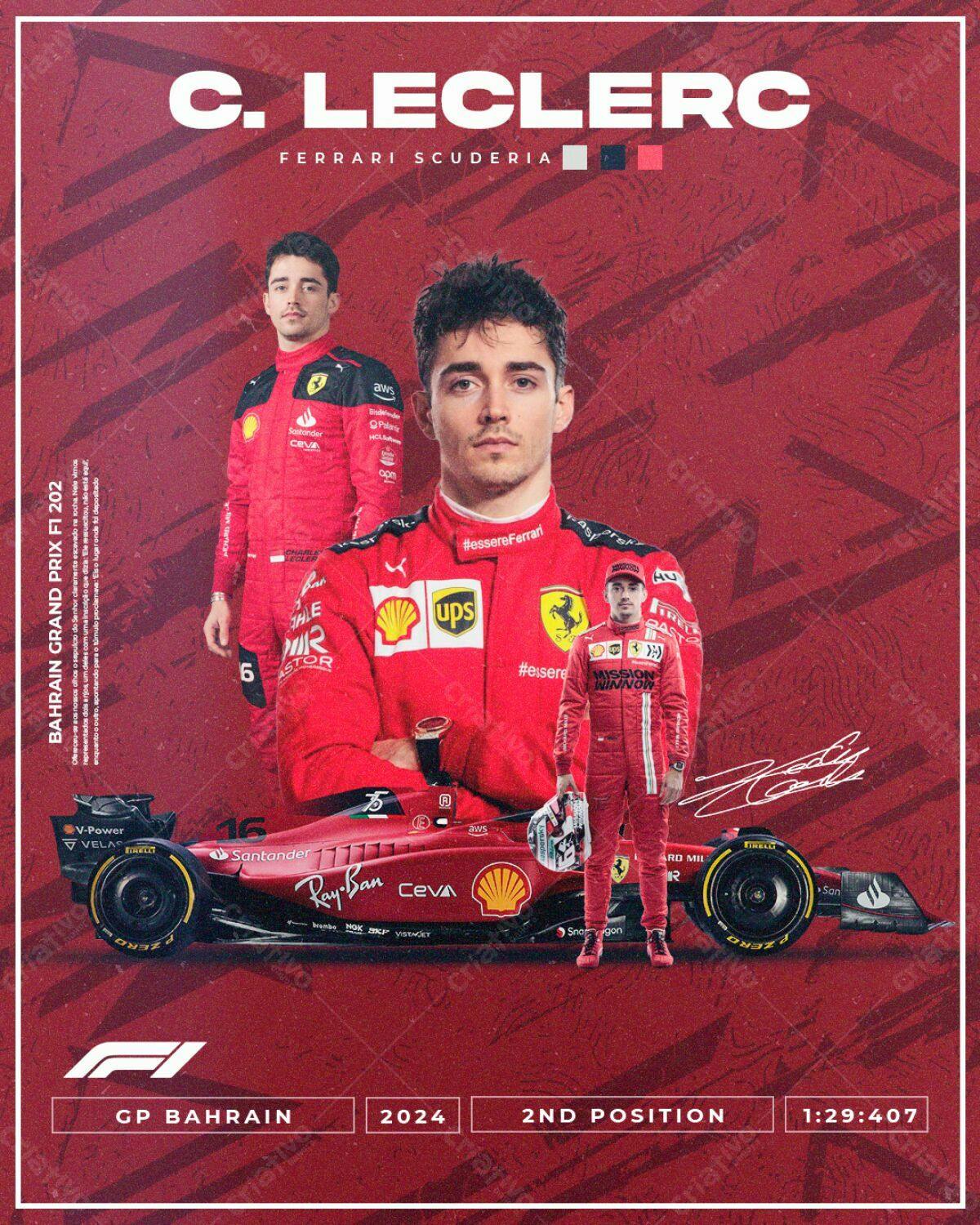 Poster Fórmula 1 GP Bahrein 2024 PSD Editável