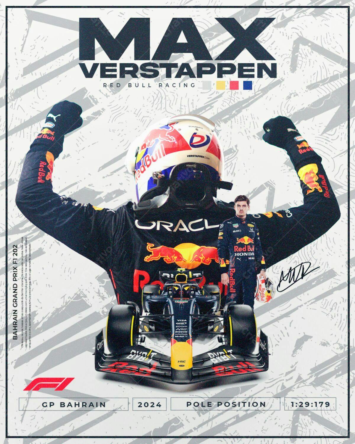 Poster Fórmula 1 Max Verstappen PSD Editável