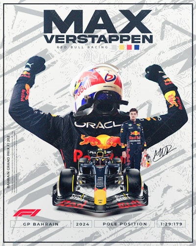 Poster Fórmula 1 Max Verstappen PSD Editável