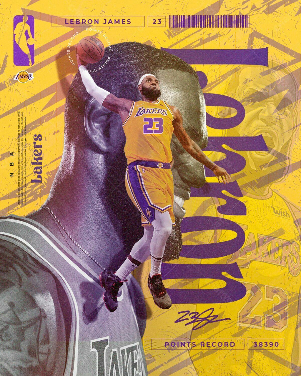 Poster LeBron James Lakers PSD Editável