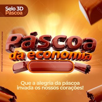 Páscoa da economia selo 3d