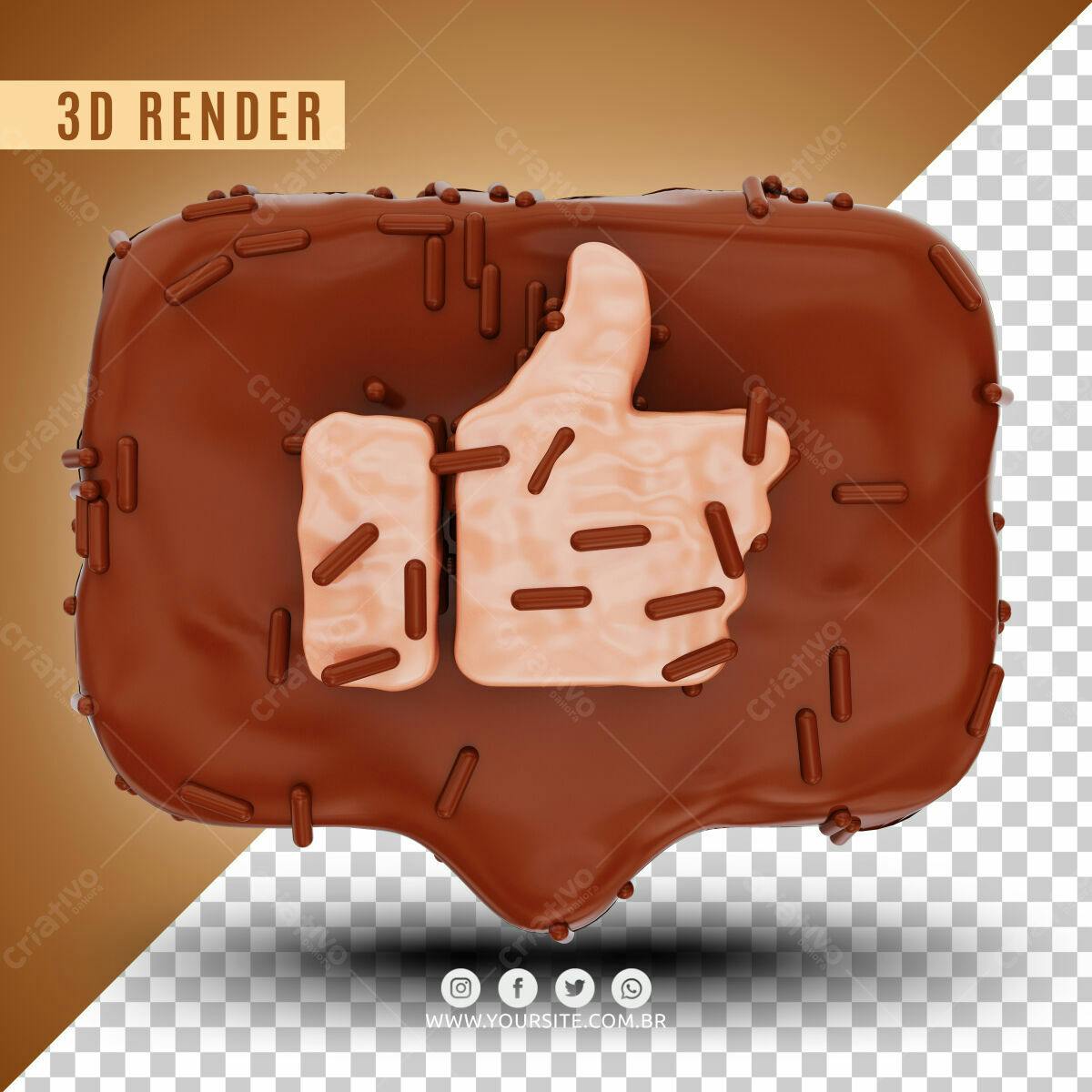 Banner Curtida em Chocolate PSD Editável
