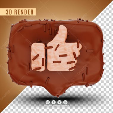 Like de chocolate e granulado 3d elemento para composicao psd