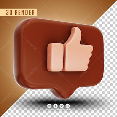 Like de chocolate elemento 3d para composicao psd