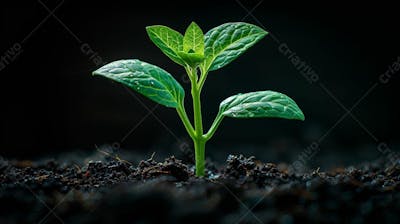 Designerdamissao A Young Plant Sprouting From The Dark Soil Wit 58415B 62 9375 4B 10 80F 3 02358D 892Db 8