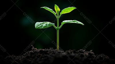 Designerdamissao A Young Plant Sprouting From The Dark Soil Wit 537F 8112 C 19F 4C 77 9A 57 Cfe 599Ae 2869