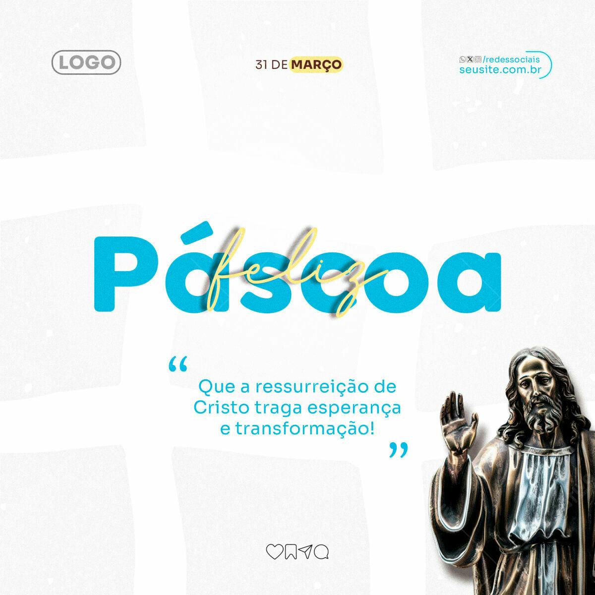 Postagem Feliz Páscoa PSD Editável