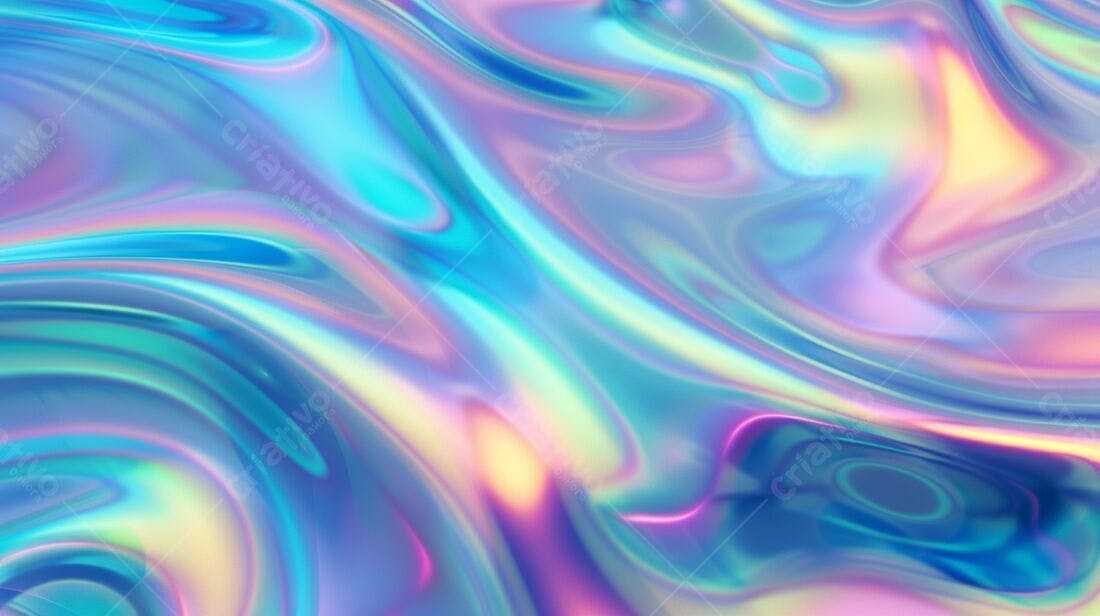 Textura Fluida Iridiscente Azul e Rosa