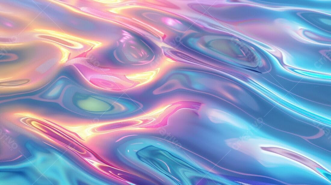 Fluido iridiscente cores pastel fundo abstrato