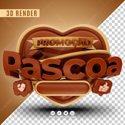 Promocao Pascoa Selo 3D Para Composicao Psd