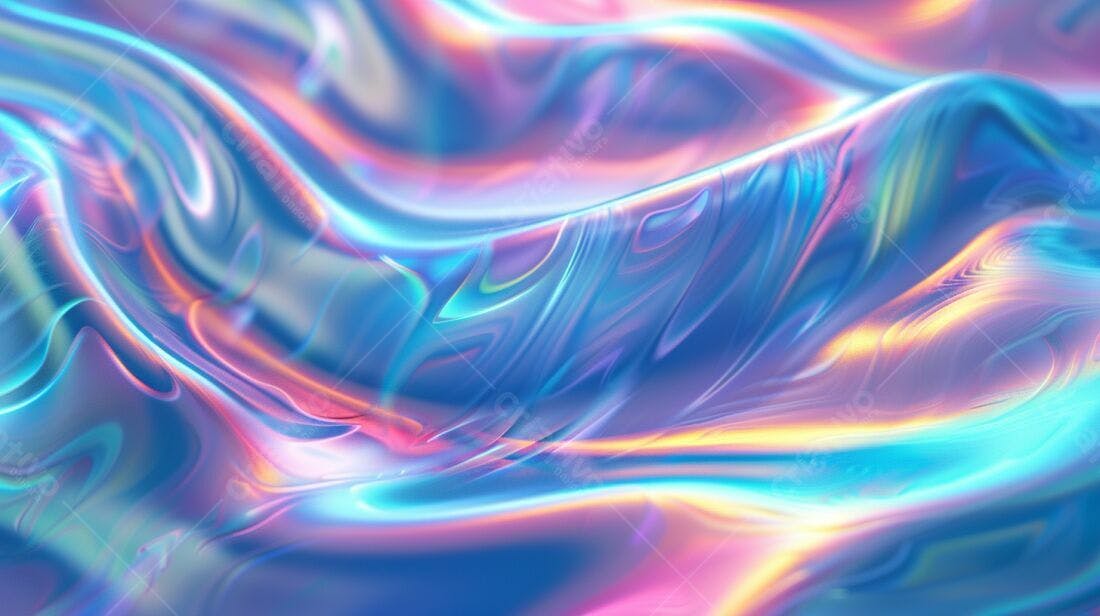 Fluxo Iridiscente Azul e Rosa