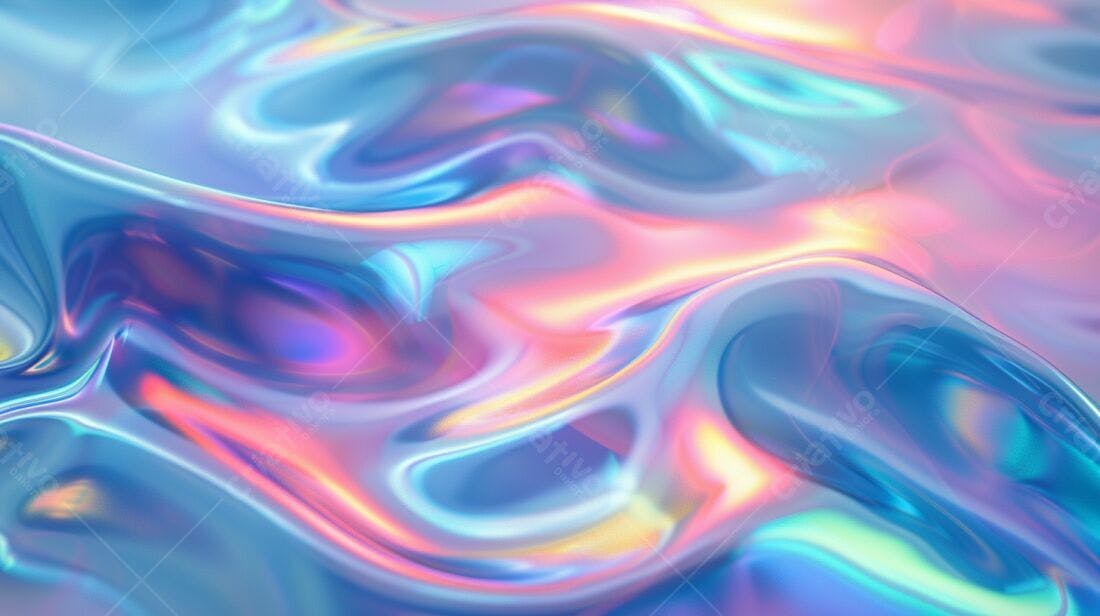 Fluido iridiscente cores pastel fundo abstrato