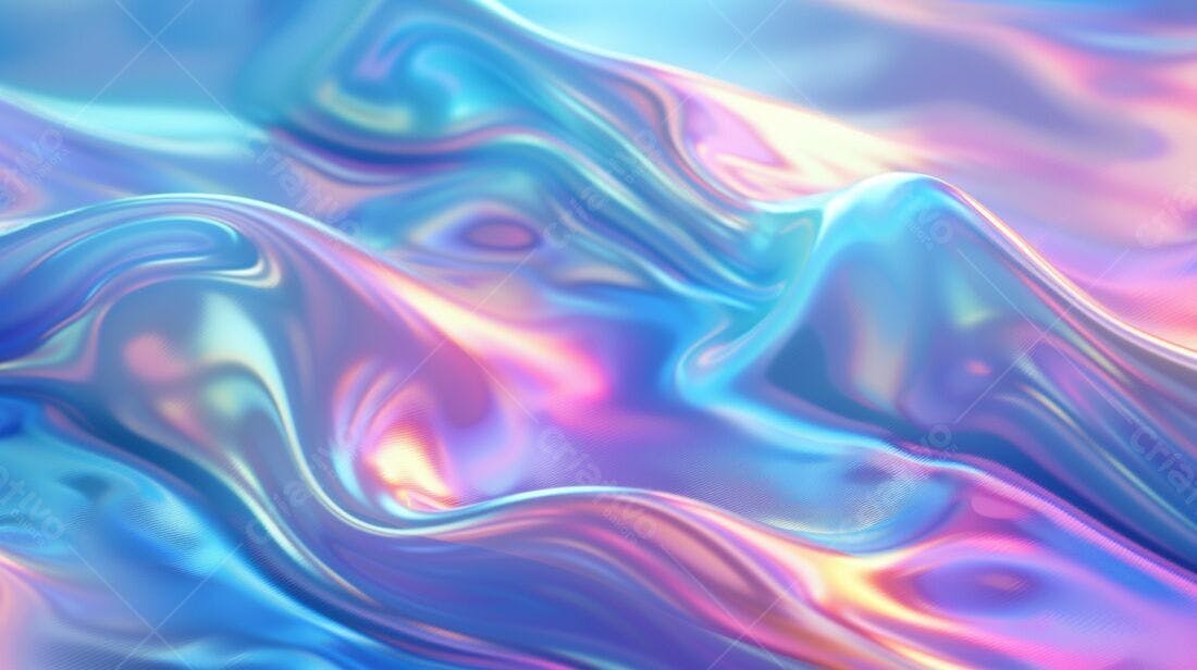 Textura Fluida Iridiscente Azul e Rosa