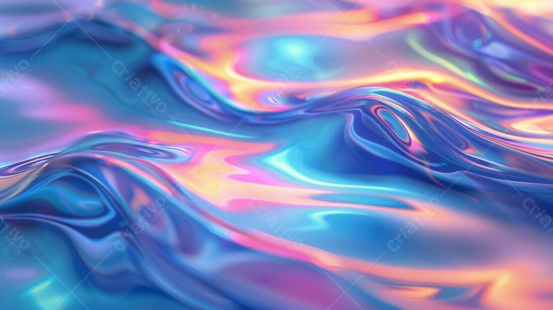 Fluido iridescente cores vibrantes fundo abstrato