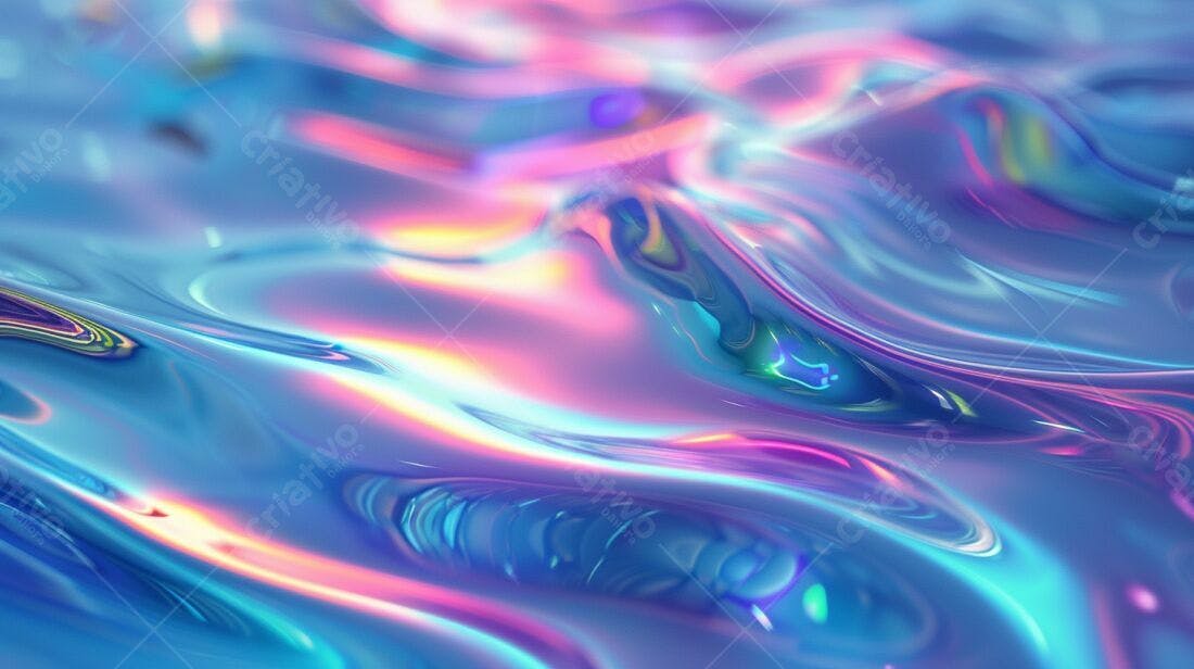 Fluxo de cores iridiscentes em textura líquida