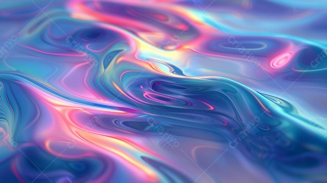 Fluxo de cores iridescentes abstrato