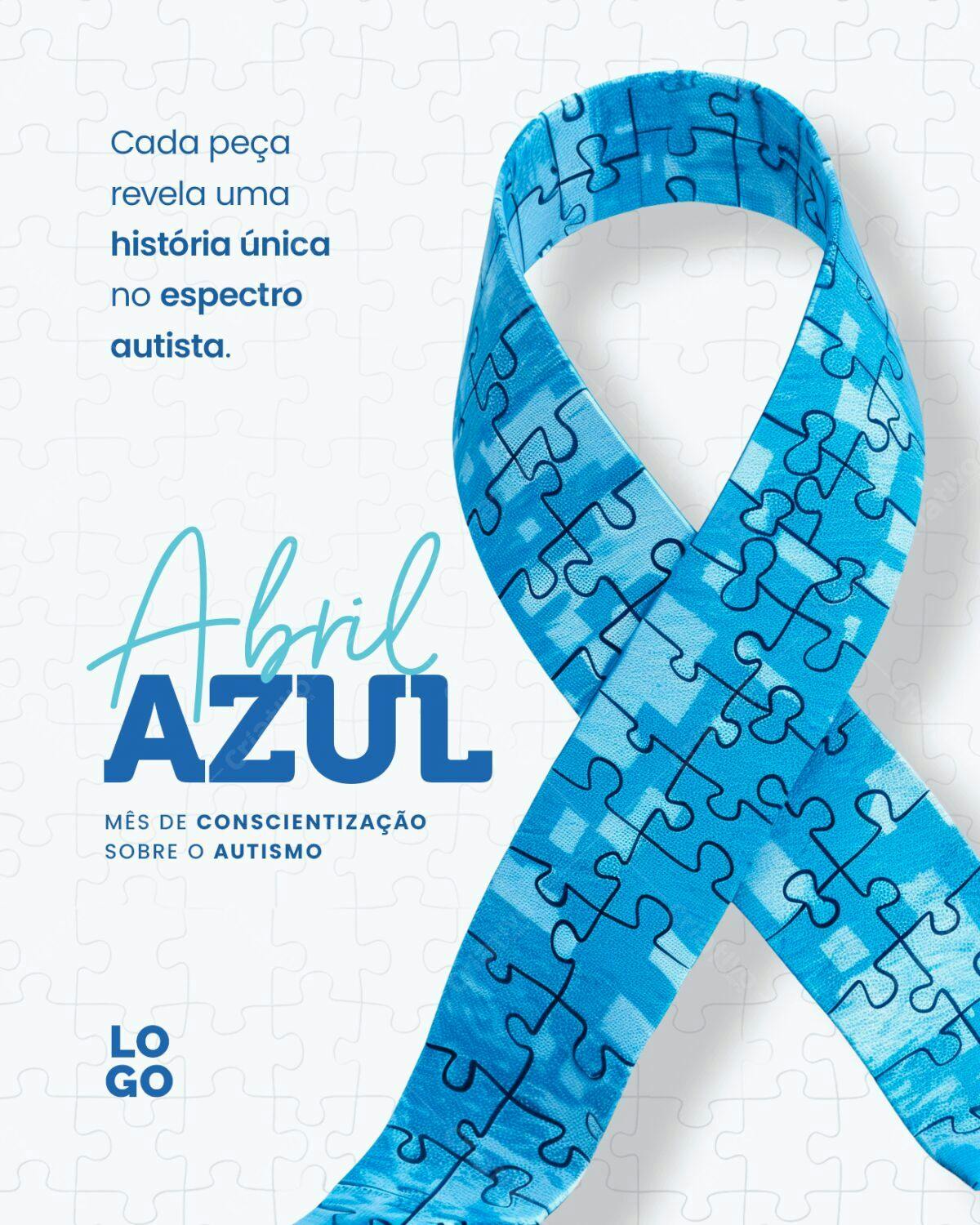 Flyer Abril Azul - Conscientização Autismo PSD Editável