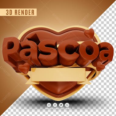 Selo 3d pascoa para composicao psd