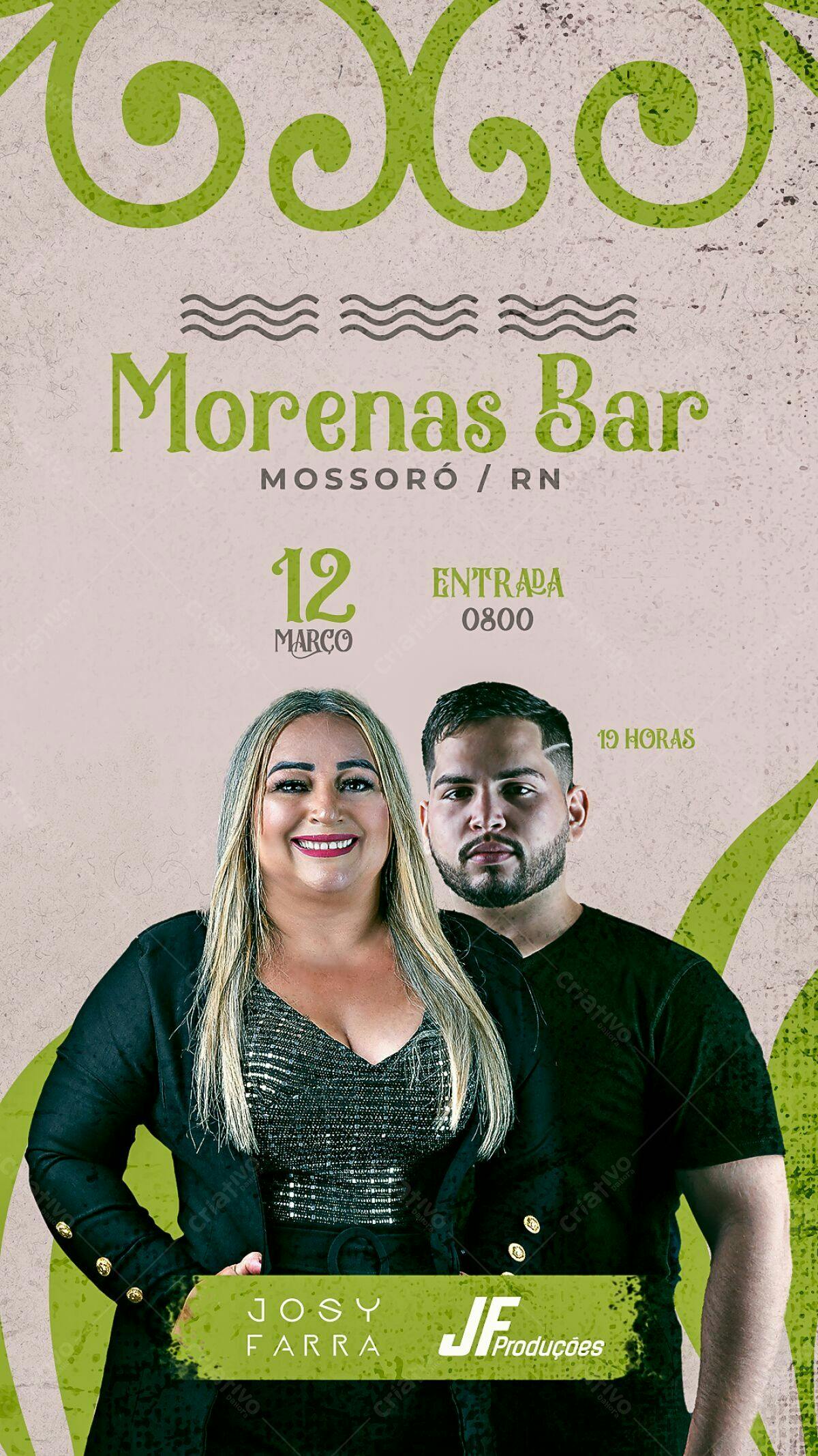 Flyer para Show Musical Morenas Bar PSD Editável