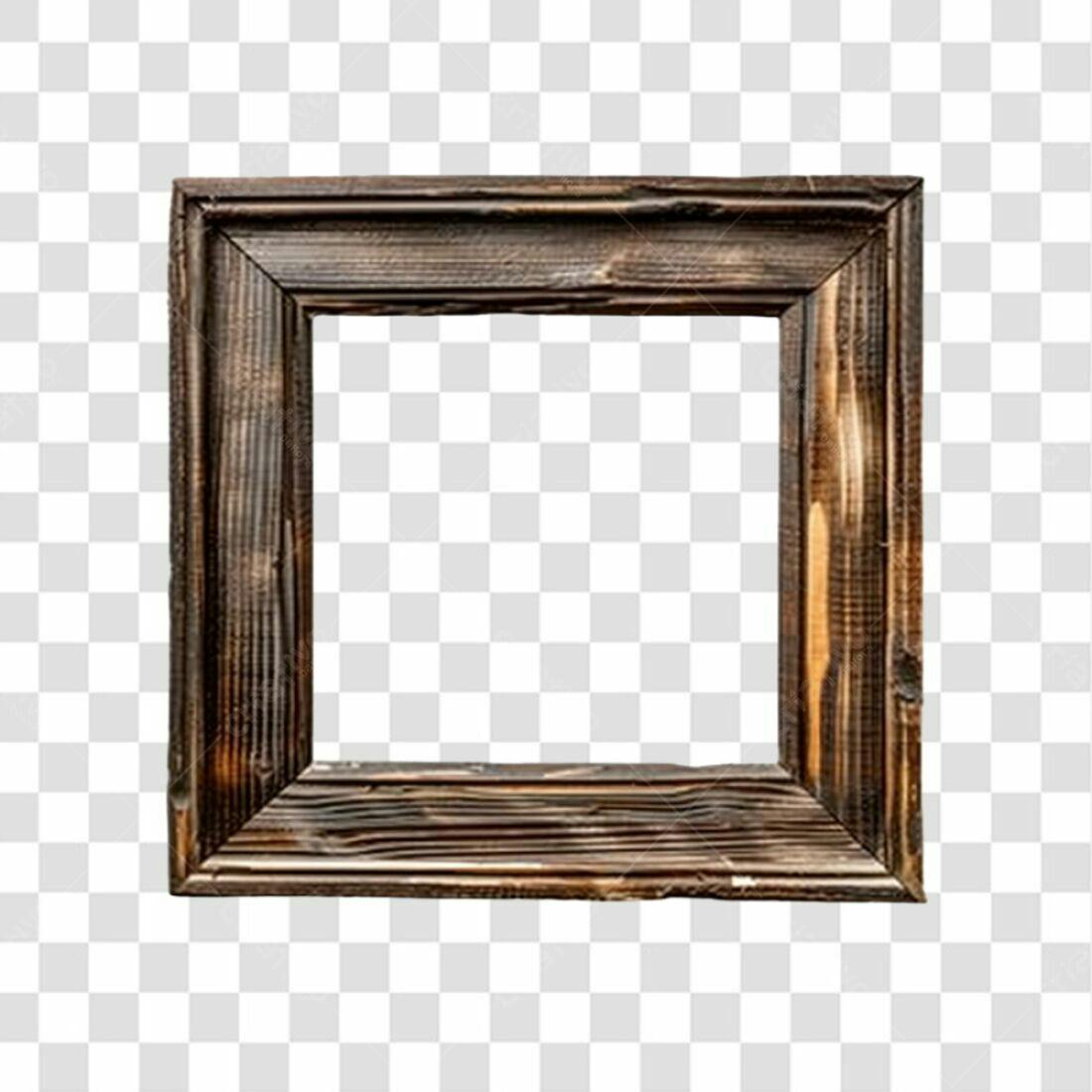 Moldura de madeira PNG com fundo transparente