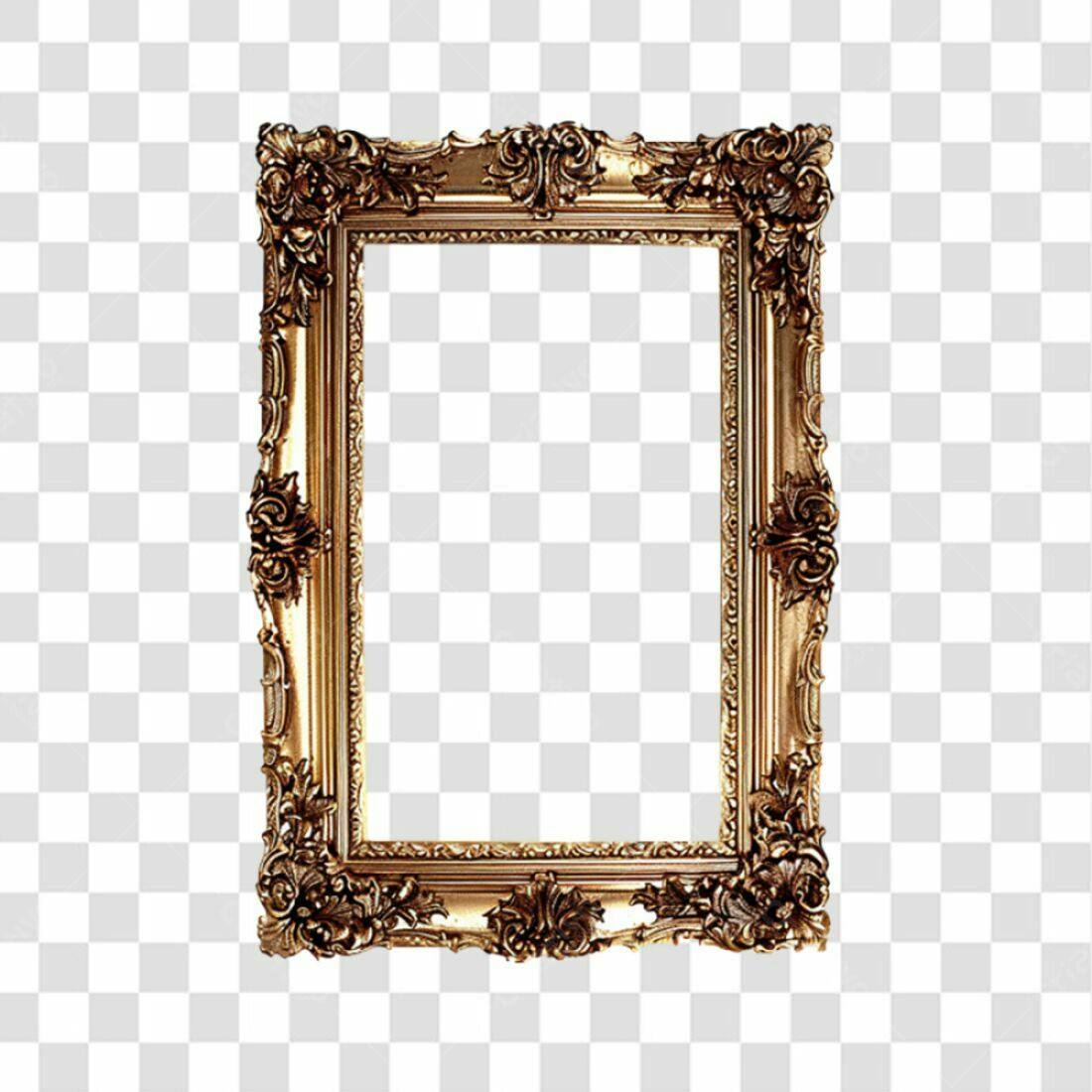 Moldura PNG com fundo transparente Ouro Envelhecido