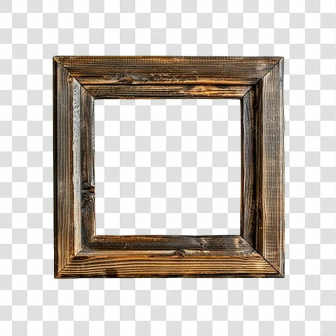 Moldura de Madeira PNG com fundo transparente