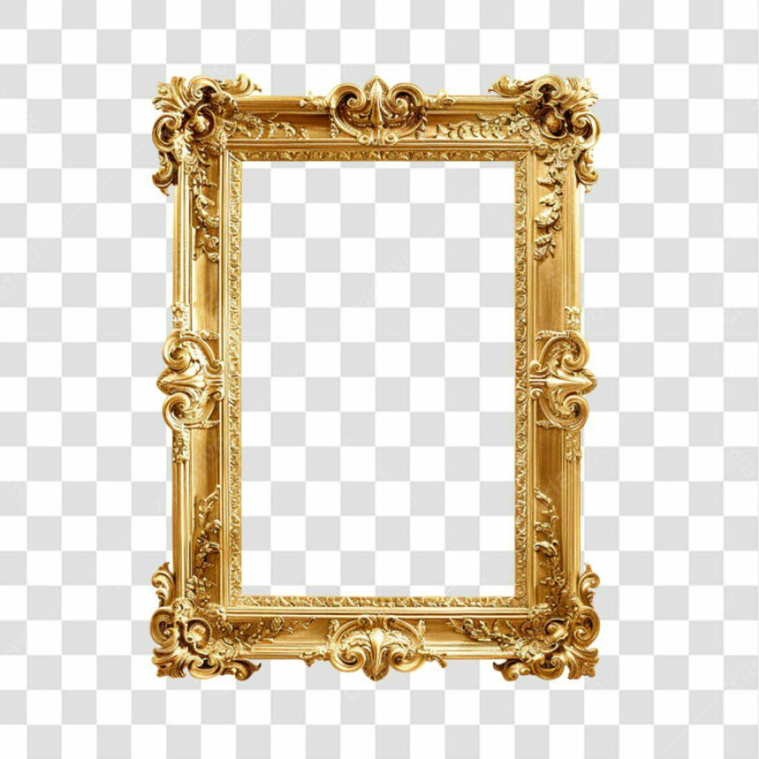 Moldura PNG com fundo transparente Ouro Antigo