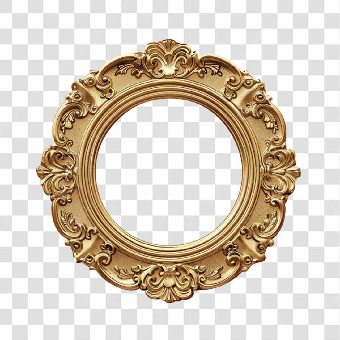 Moldura Circular Ouro PNG com fundo transparente