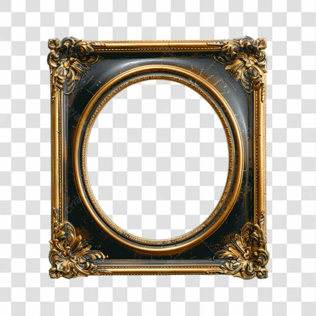 Moldura oval PNG com fundo transparente