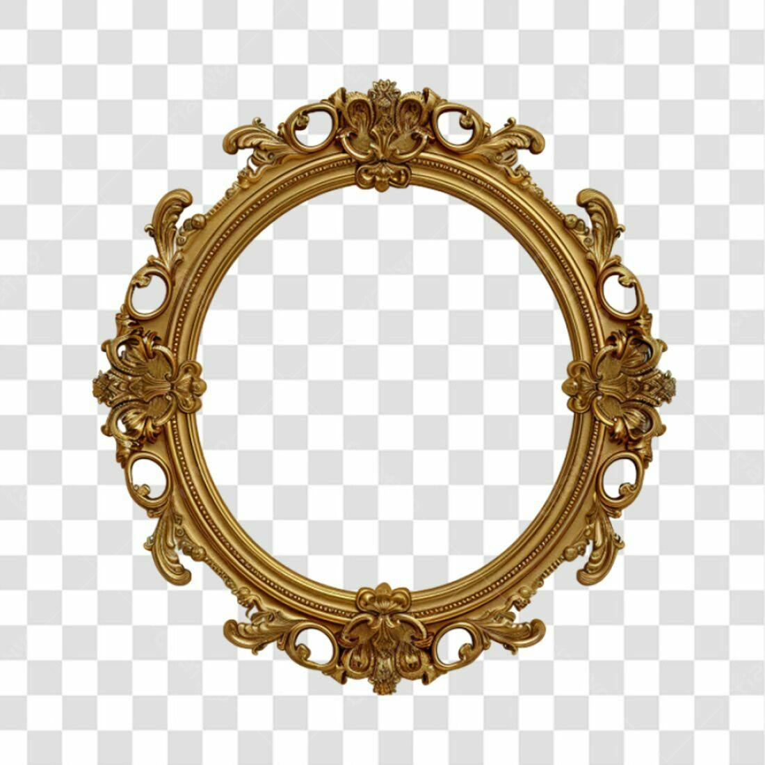 Moldura PNG com fundo transparente Ouro Vintage