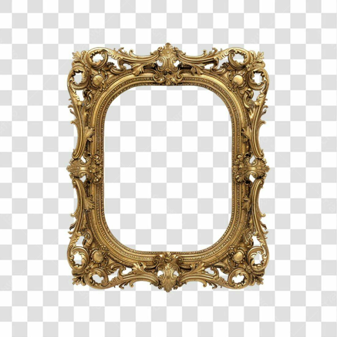 Moldura PNG com fundo transparente Ouro Envelhecido