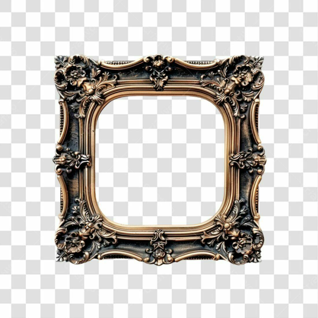 Moldura PNG com fundo transparente estilo vintage
