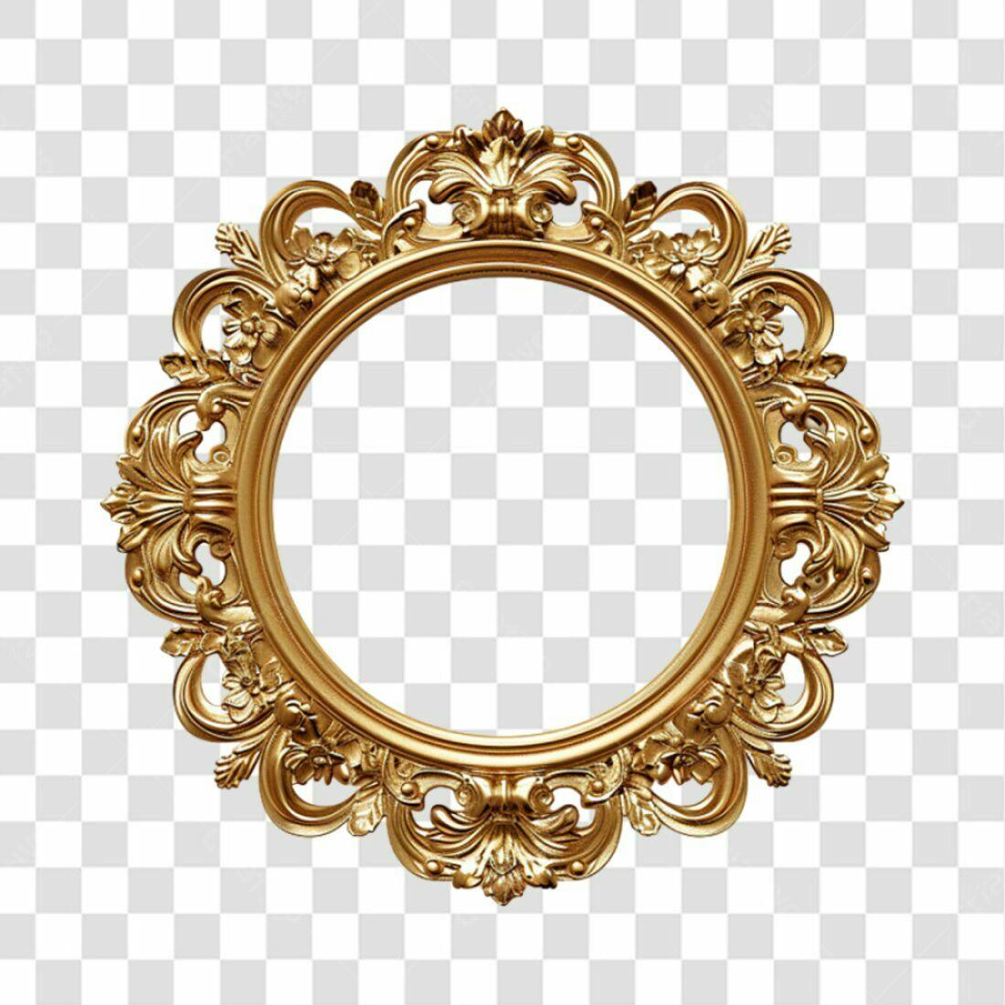 Moldura Circular Ouro PNG com fundo transparente