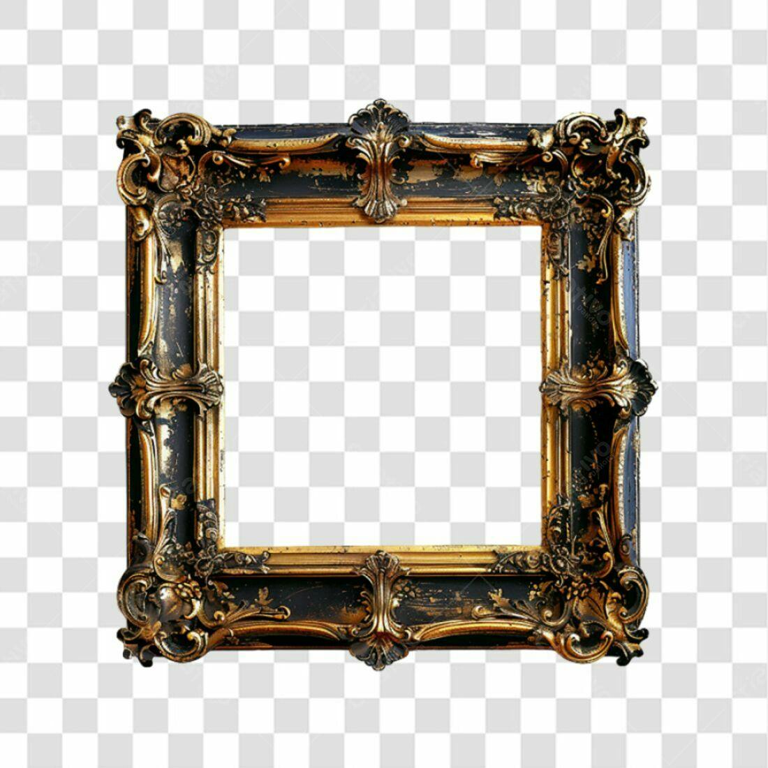 Moldura PNG com fundo transparente estilo vintage