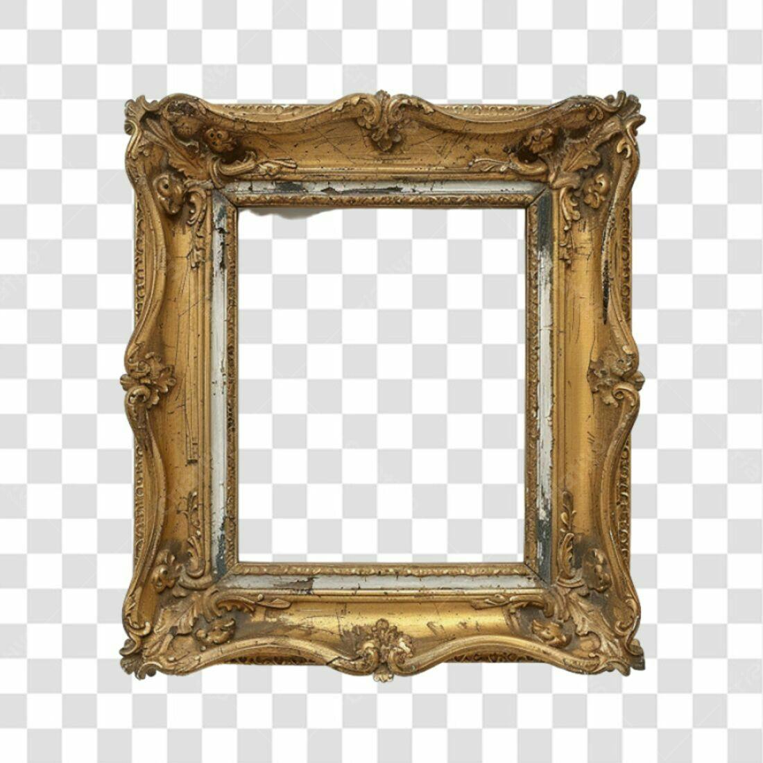 Moldura PNG com fundo transparente Estilo Vintage Dourado