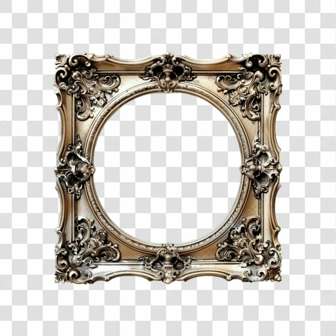 Moldura PNG com fundo transparente estilo vintage