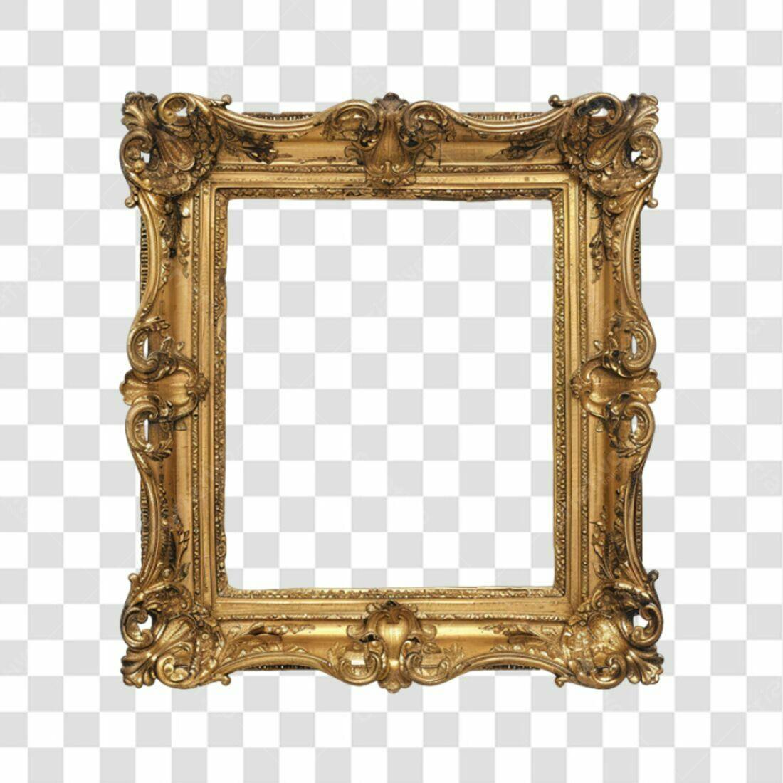 Moldura PNG com fundo transparente Ouro Envelhecido