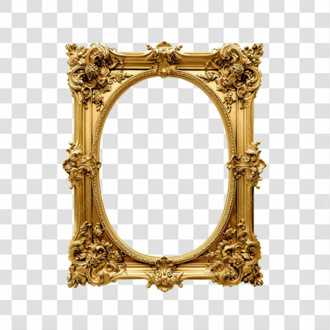 Moldura PNG com fundo transparente Ouro Detalhes