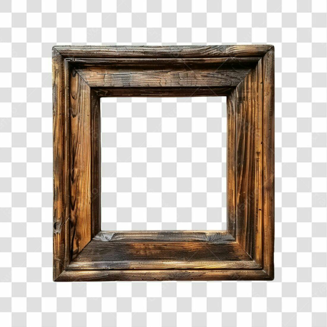Moldura de madeira PNG com fundo transparente
