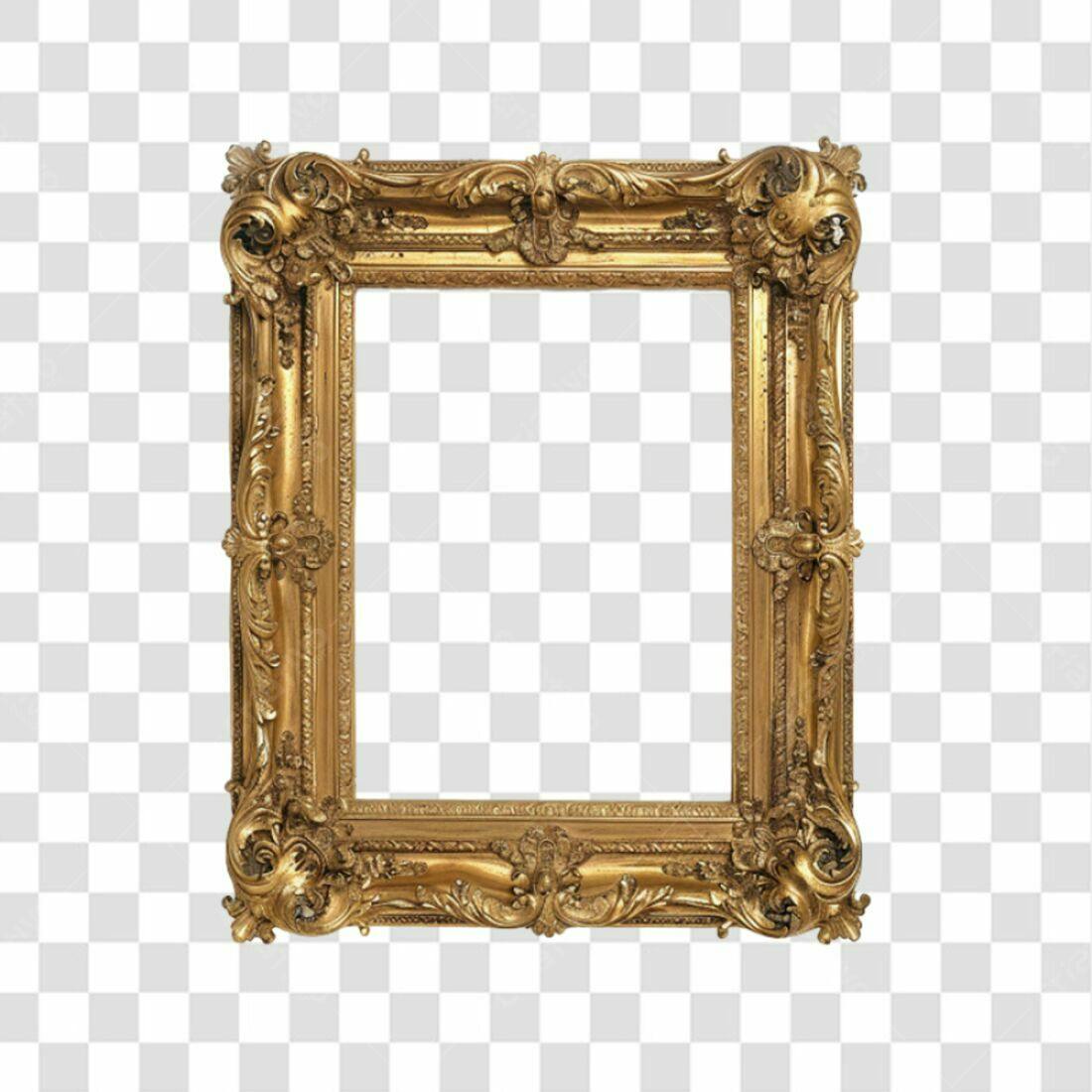 Moldura PNG com fundo transparente Moldura dourada estilo barroco