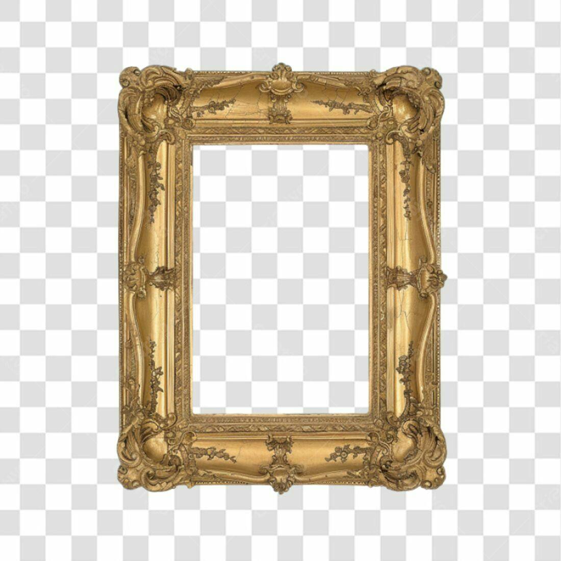 Moldura PNG com fundo transparente Ouro Antigo