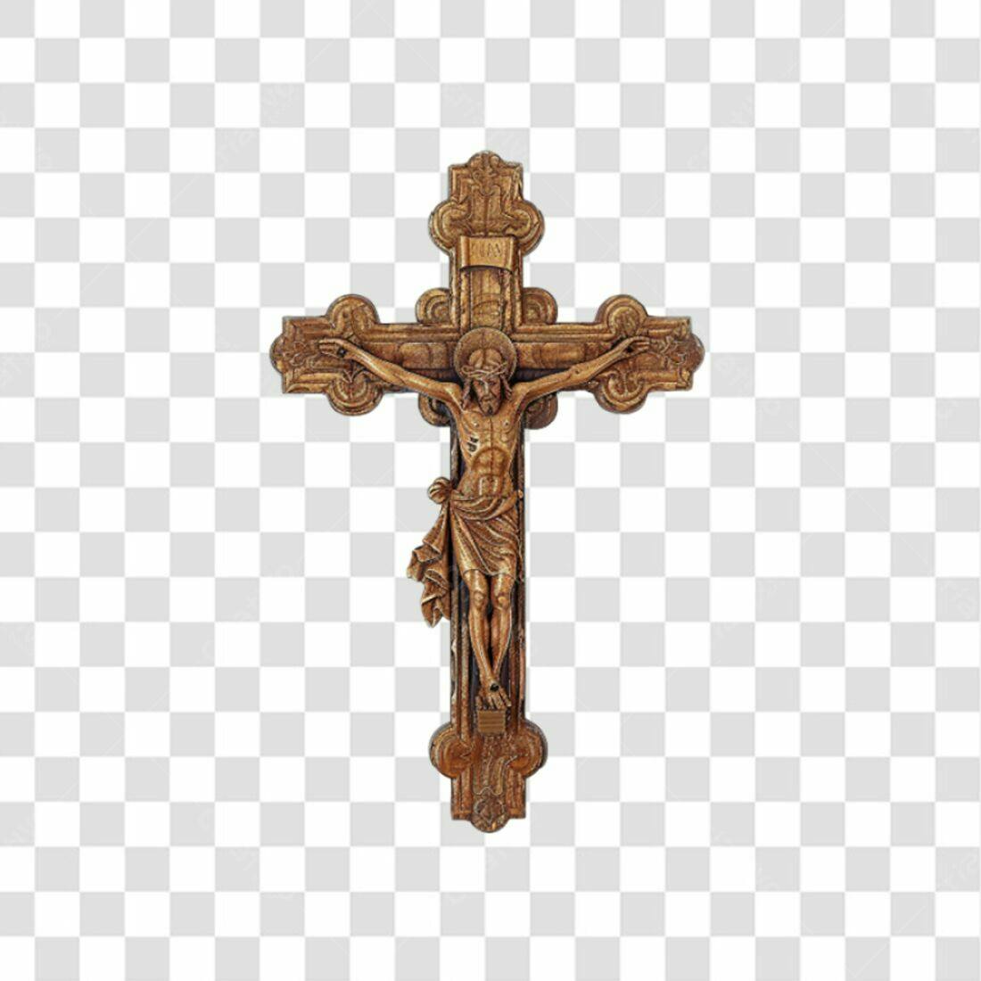 Icone Crucifixo Madeira PNG com fundo transparente