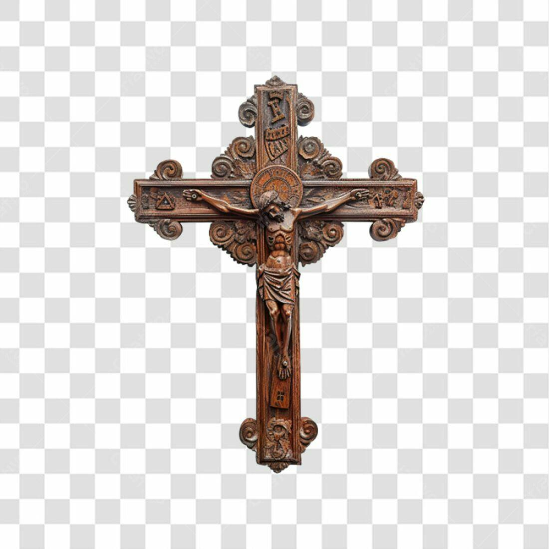 Icone Crucifixo Madeira PNG com fundo transparente