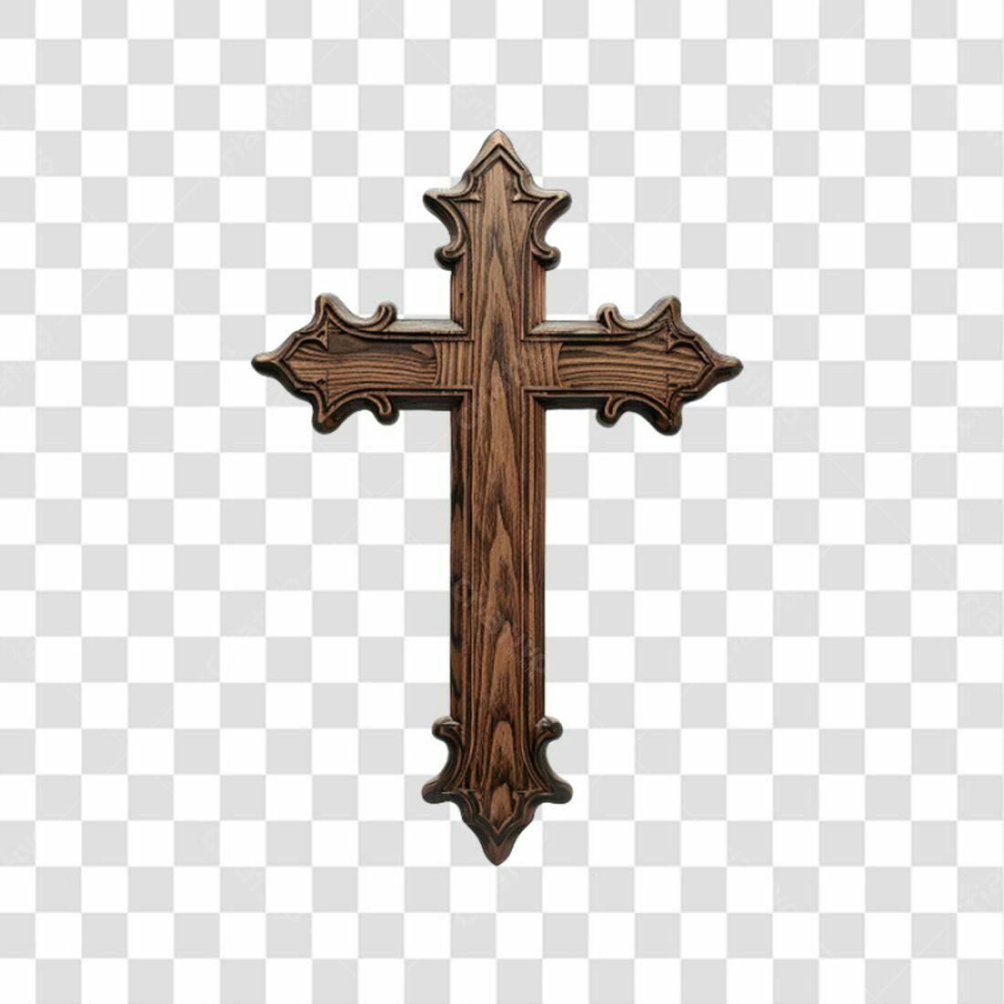 Ícone Cruz de Madeira PNG com fundo transparente